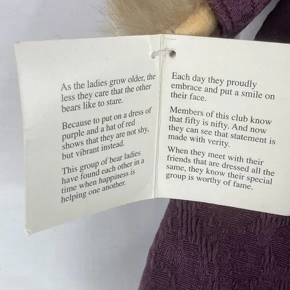 Bearington Collection Queen Fedora Teddy Bear Rose Hat Feather Boa Glasses 2003 - Picture 7 of 8